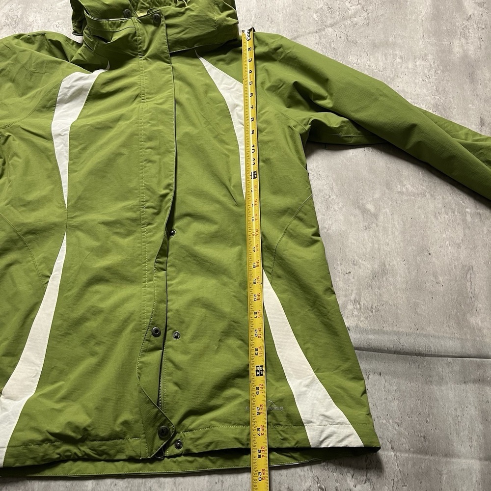 Eddie Bauer Travex WeatherEdge Jacket Mens Medium Green Hooded Rain Parka - Picture 5 of 8